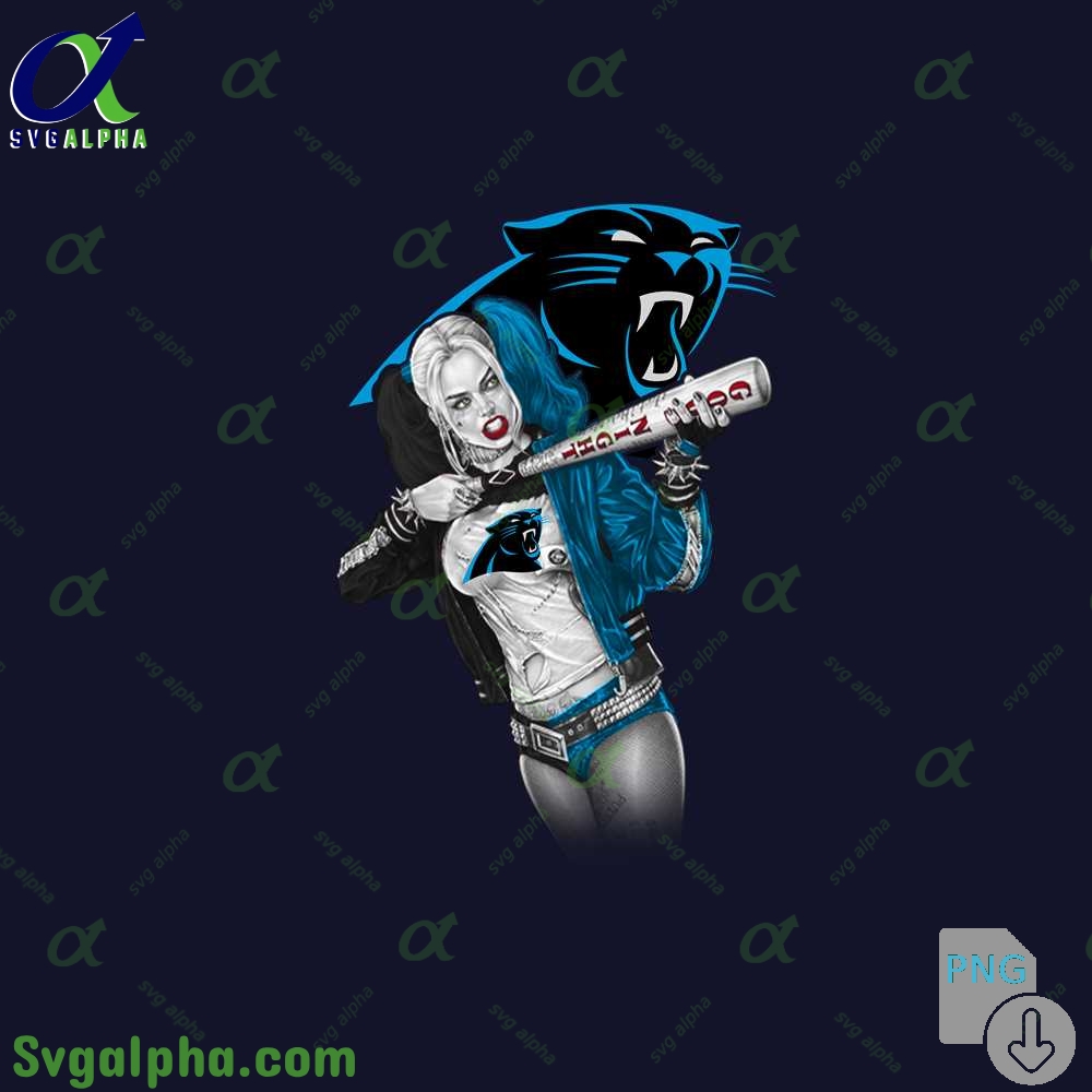 Panthers Harley Quinn Bad Girl Fan Art Design Png File Download