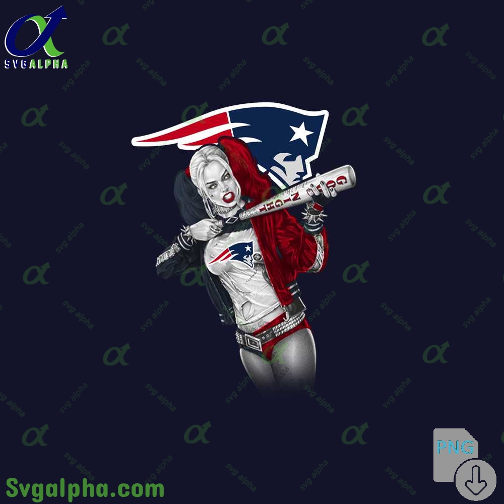 Patriots Harley Quinn Bad Girl Fan Art Design Png File Download