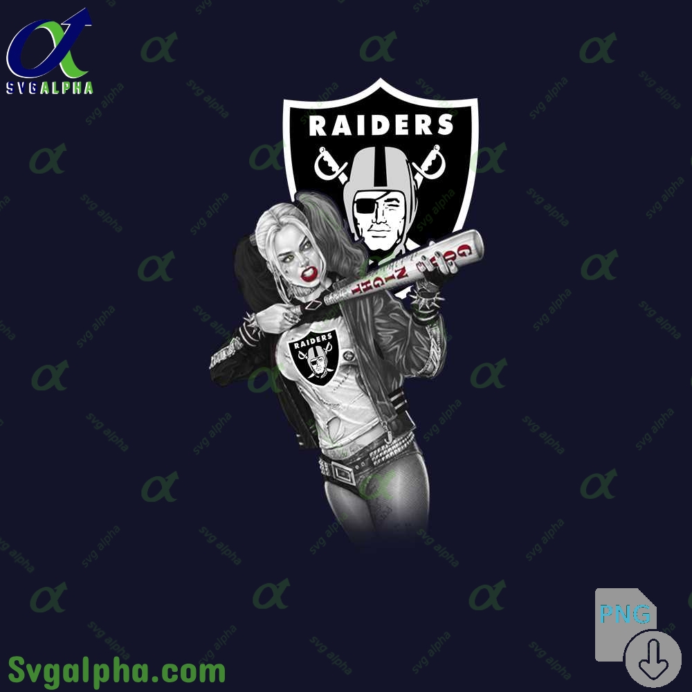 Raiders Harley Quinn Bad Girl Fan Art Design Png File Download