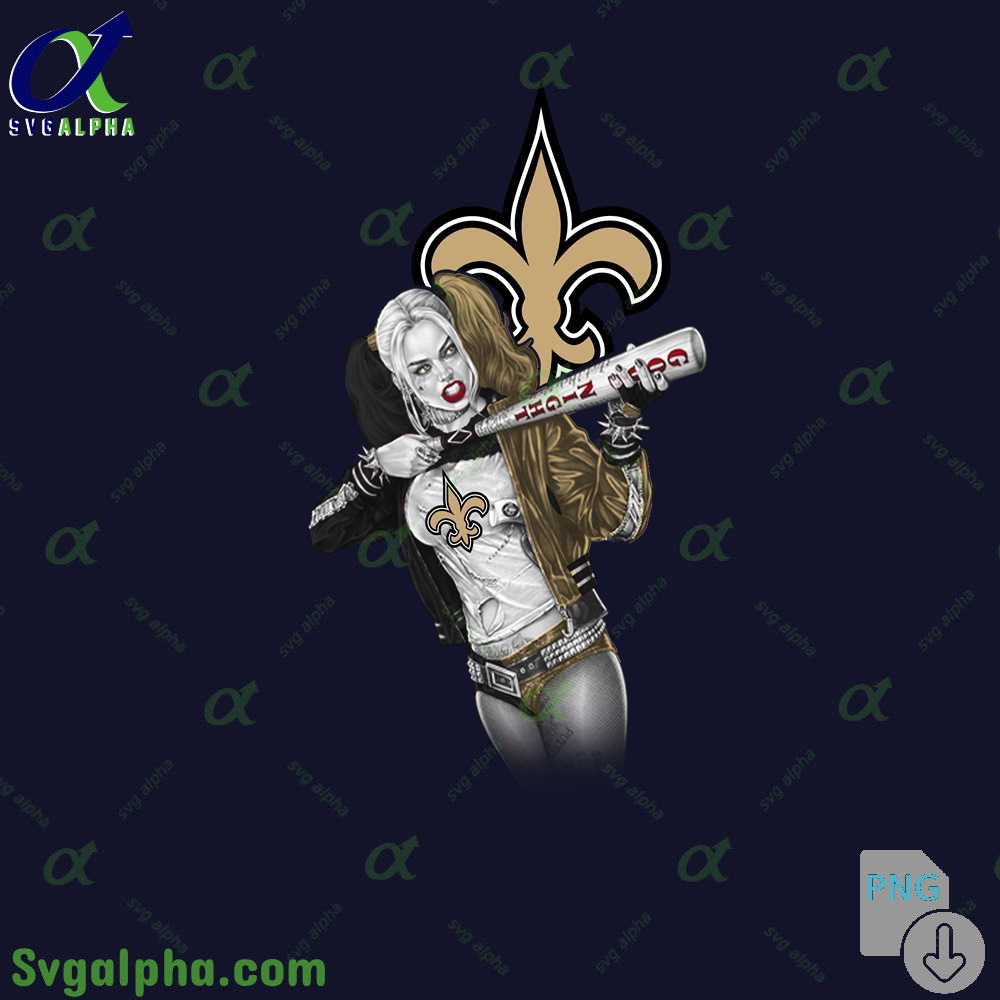 Saints Harley Quinn Bad Girl Fan Art Design Png File Download