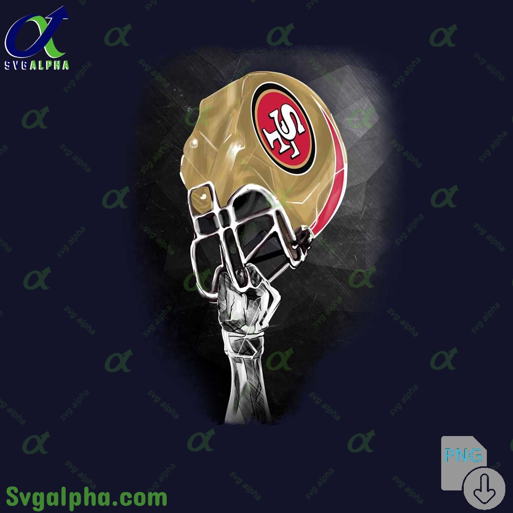 Stylized 49ers Helmet Art Png Premium Graphic For Football Fans Png