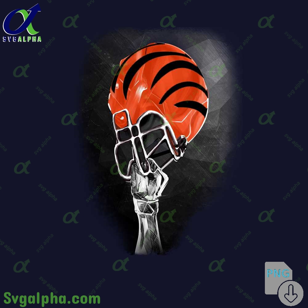 Stylized Bengals Helmet Art Png Premium Graphic For Football Fans Png