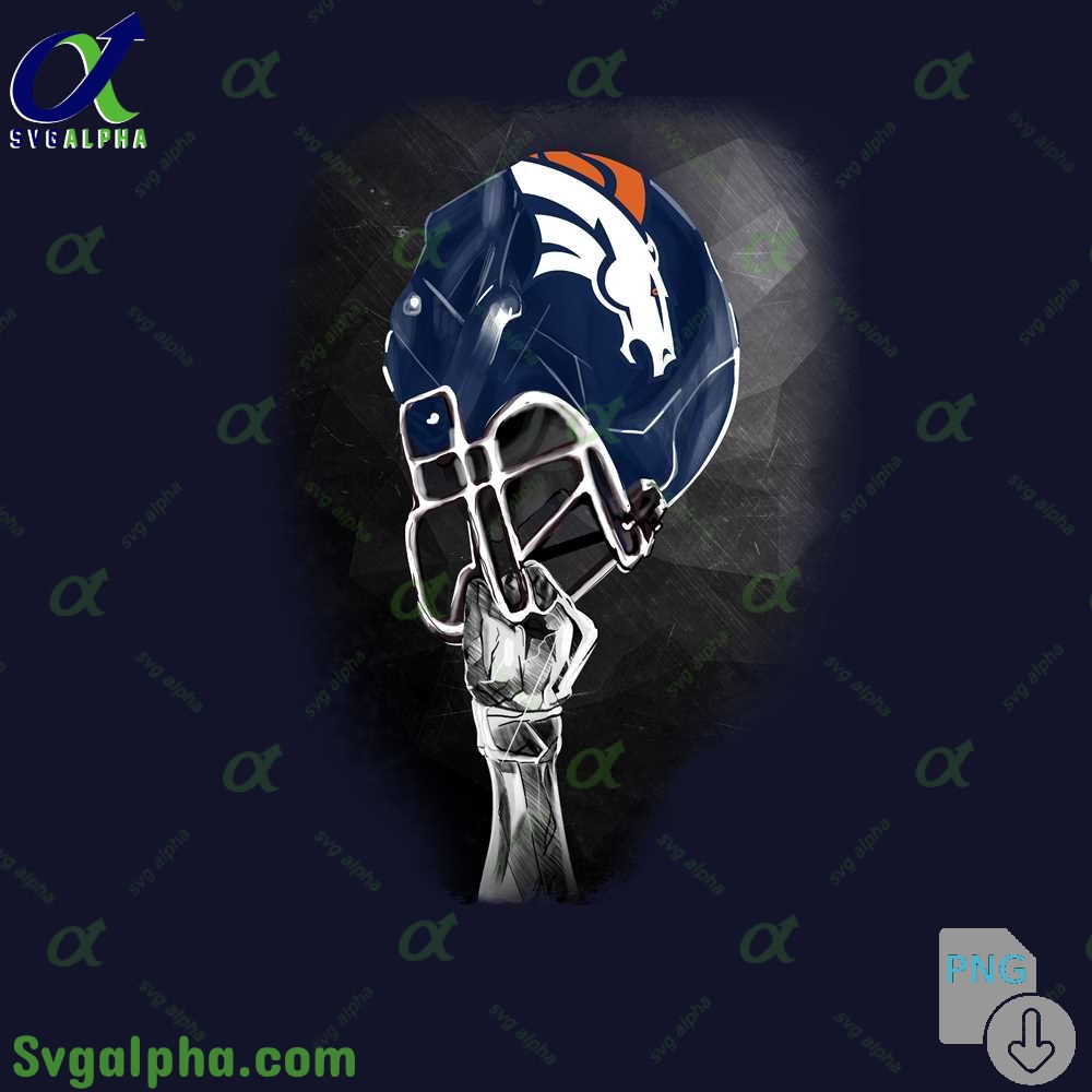 Stylized Broncos Helmet Art Png Premium Graphic For Football Fans Png