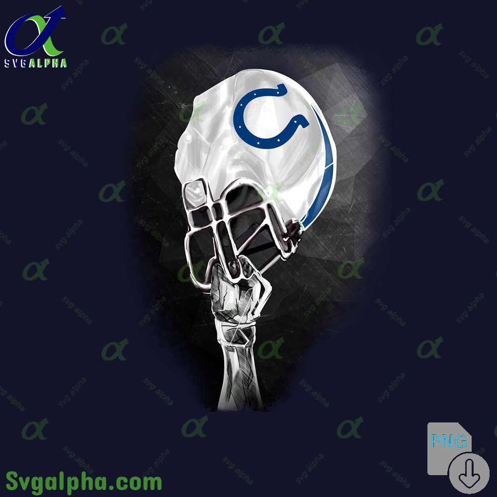 Stylized Colts Helmet Art Png Premium Graphic For Football Fans Png