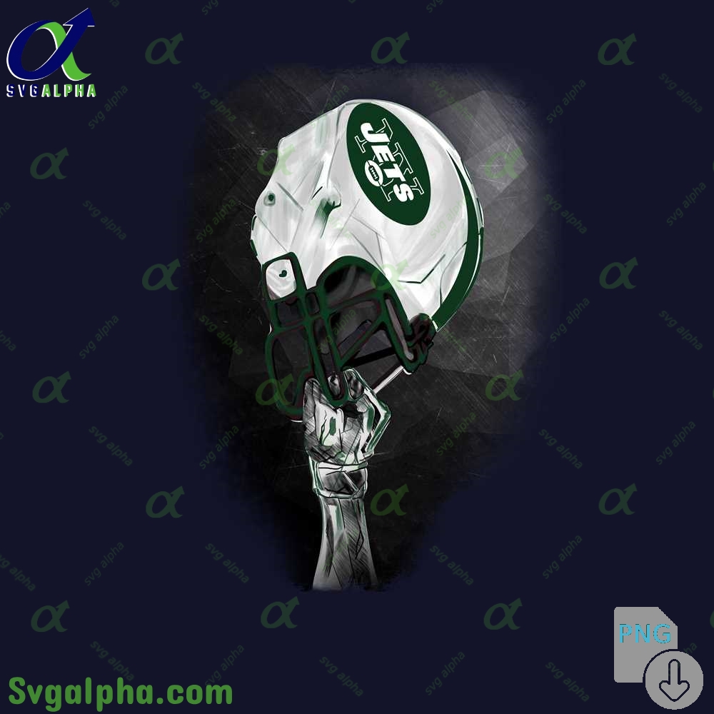 Stylized Jets Helmet Art Png Premium Graphic For Football Fans Png