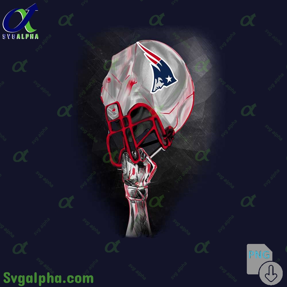 Stylized Patriots Helmet Art Png Premium Graphic For Football Fans Png
