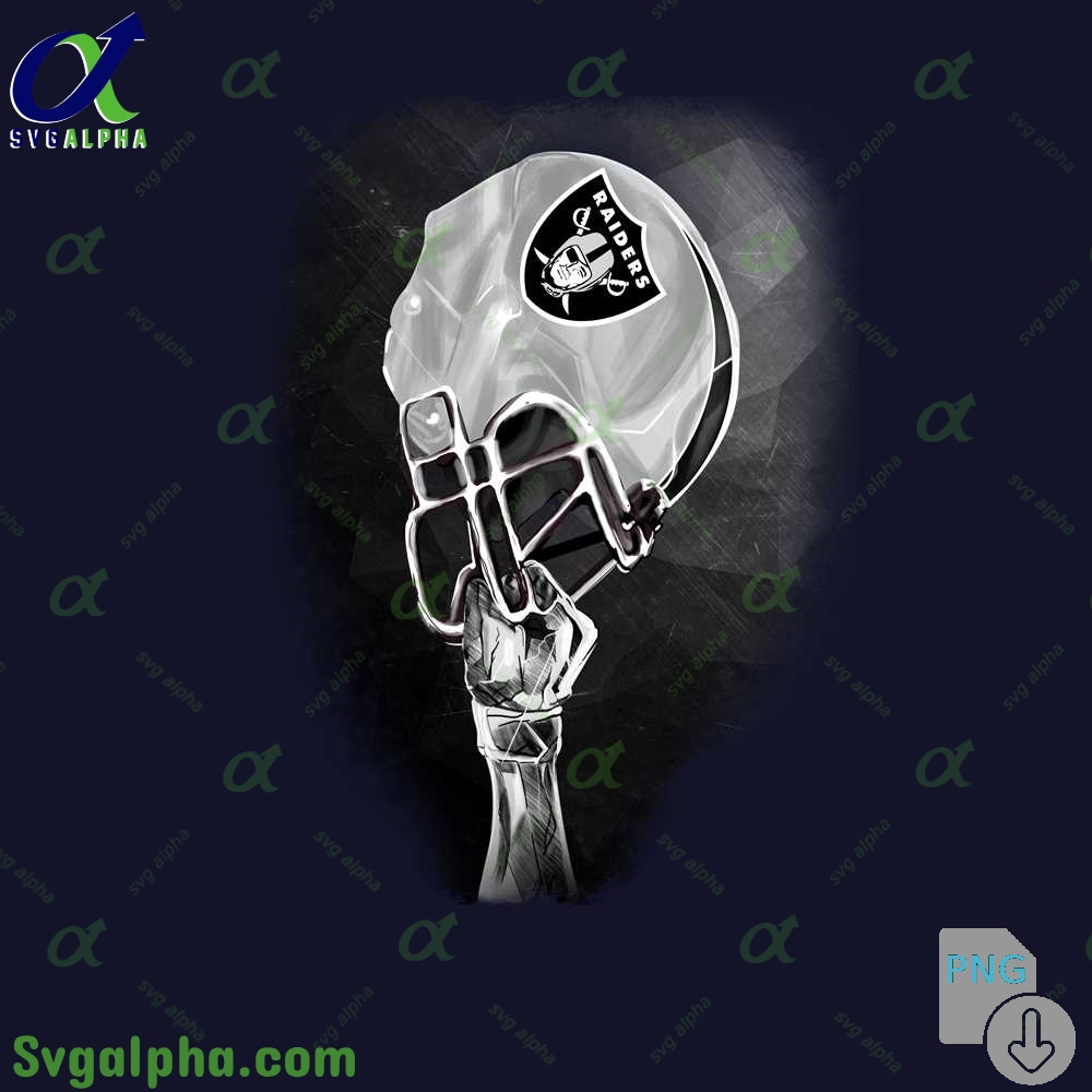 Stylized Raiders Helmet Art Png Premium Graphic For Football Fans Png