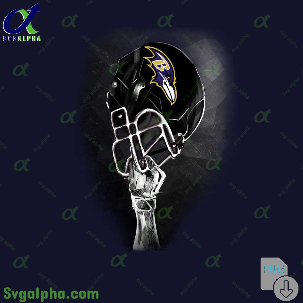 Stylized Ravens Helmet Art Png Premium Graphic For Football Fans Png