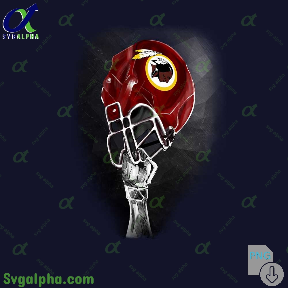 Stylized Redskins Helmet Art Png Premium Graphic For Football Fans Png