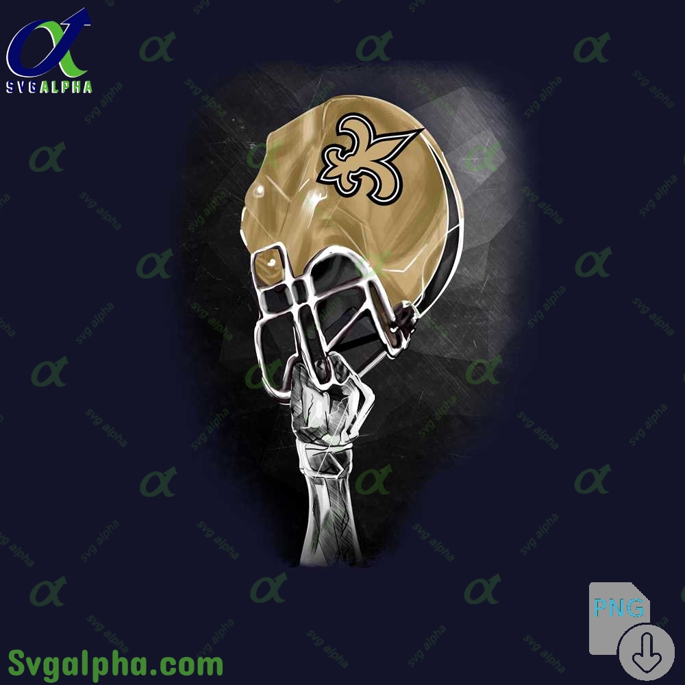 Stylized Saints Helmet Art Png Premium Graphic For Football Fans Png