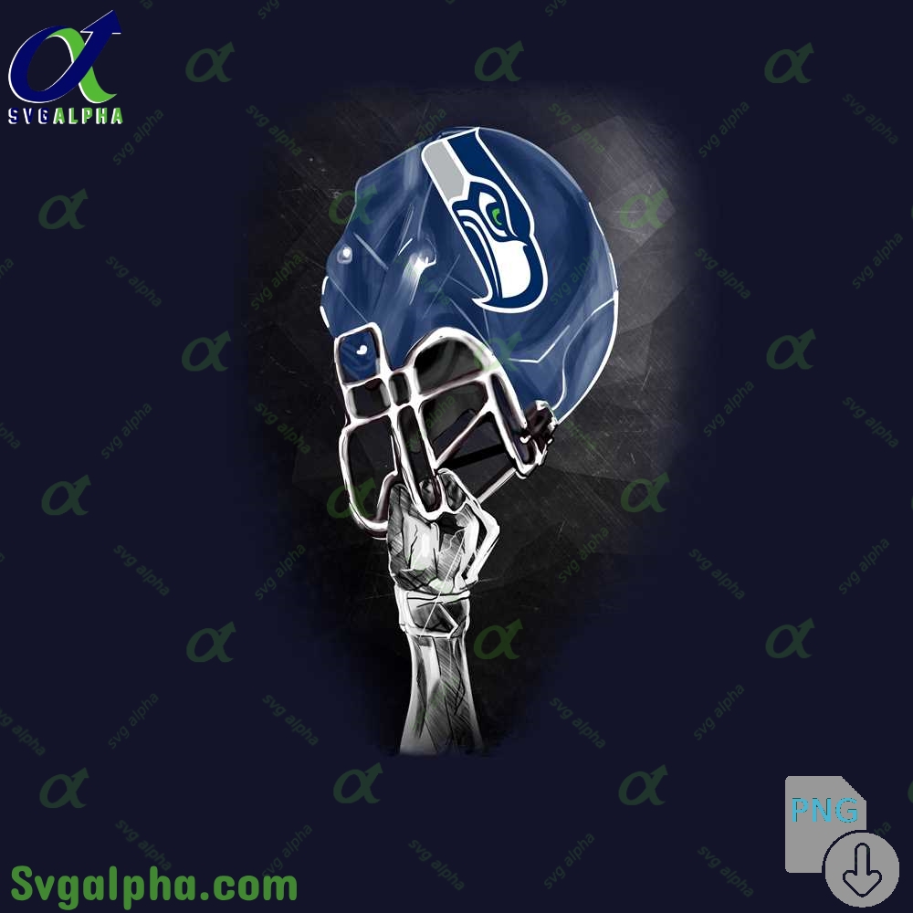 Stylized Seahawks Helmet Art Png Premium Graphic For Football Fans Png