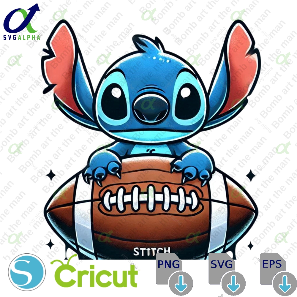 American Football Clipart Cute Stitch Png Transparent Design Instant Download