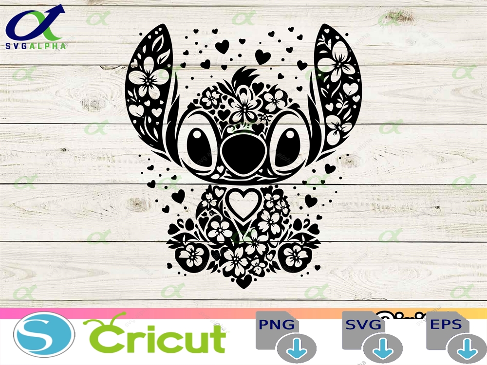Floral Stitch Mandala Svg Enchanted Silhouette Cut Files Tshirt Png Printable Clipart Lilo And