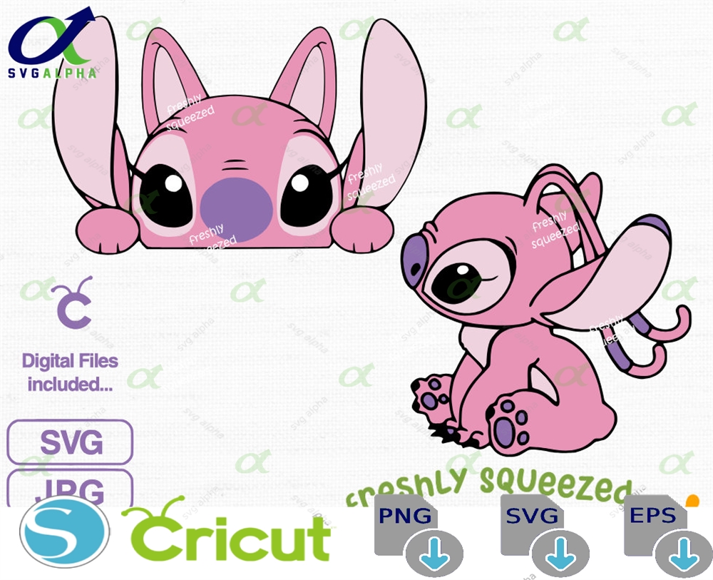 Lilo And Stitch Angel Pink Svg Png Jpg Cute Design Cricut Cut Files Silhouette Sublimation Instant Download Digital