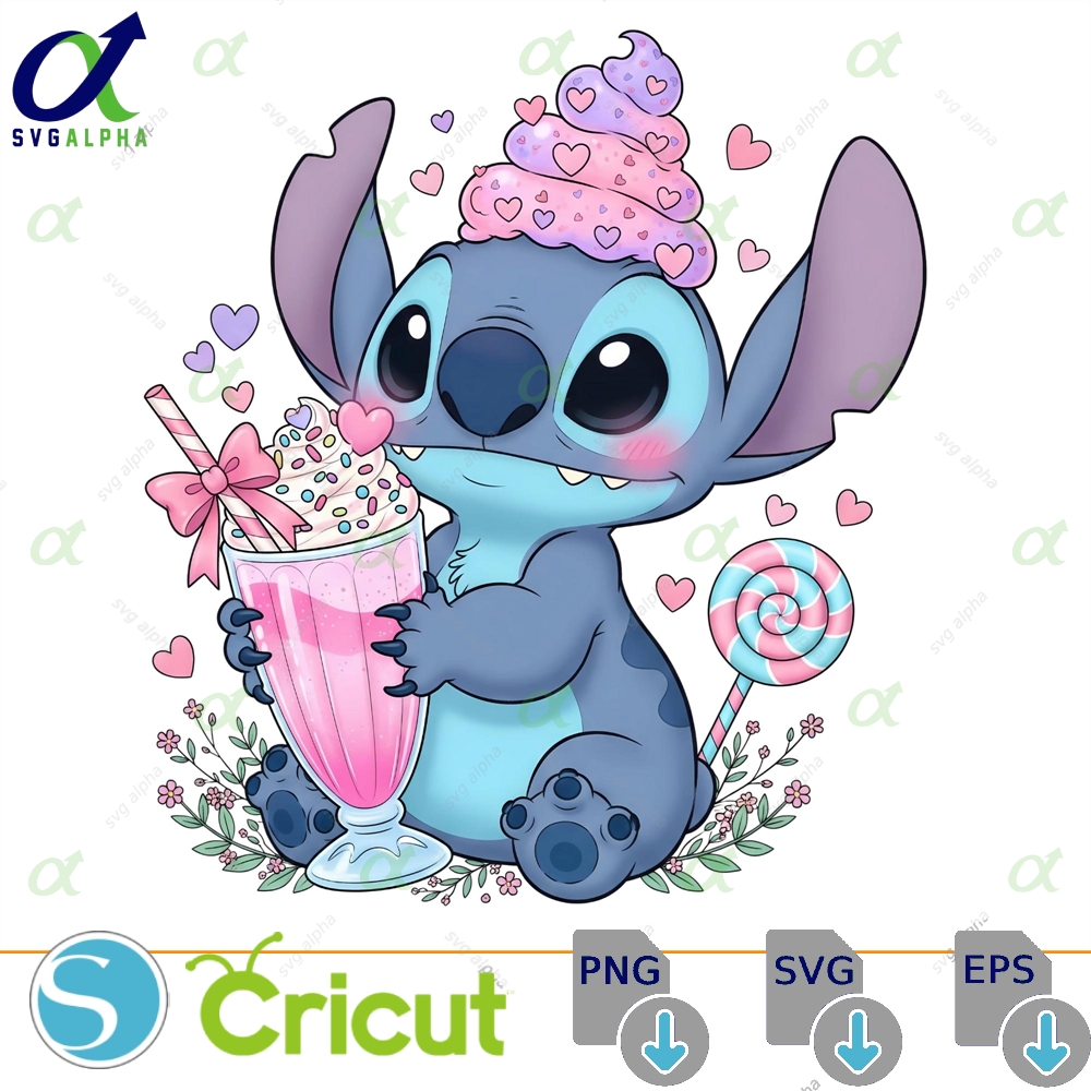 Retro Stitch Png High Quality For Shirt Blue Monster Summer Clipart Sublimation Digital Download