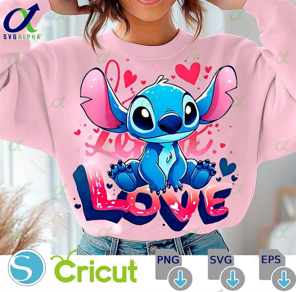 Stitch Love Graffiti Png Valentine Coquette Shirt Design Digital Download