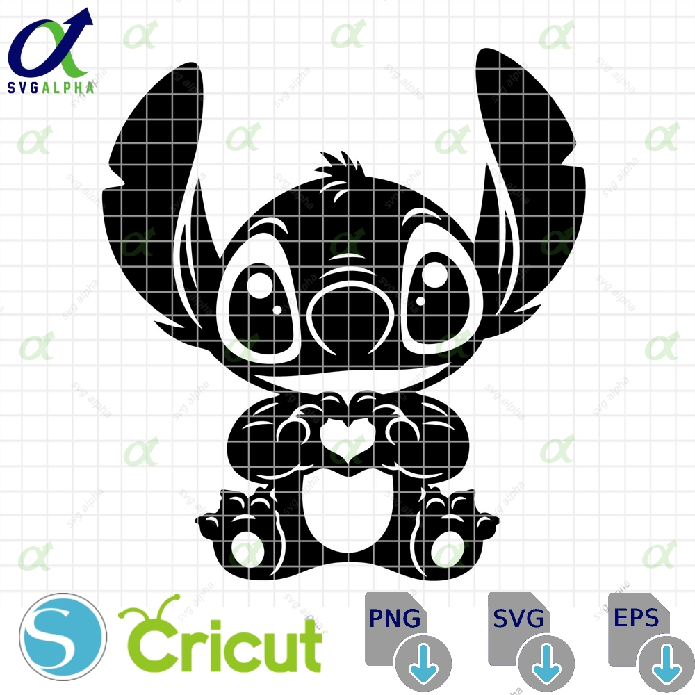 Stitch Love Svg Eps Png Lilo Clipart Vector Making A Heart With His Hands Surround Yourself