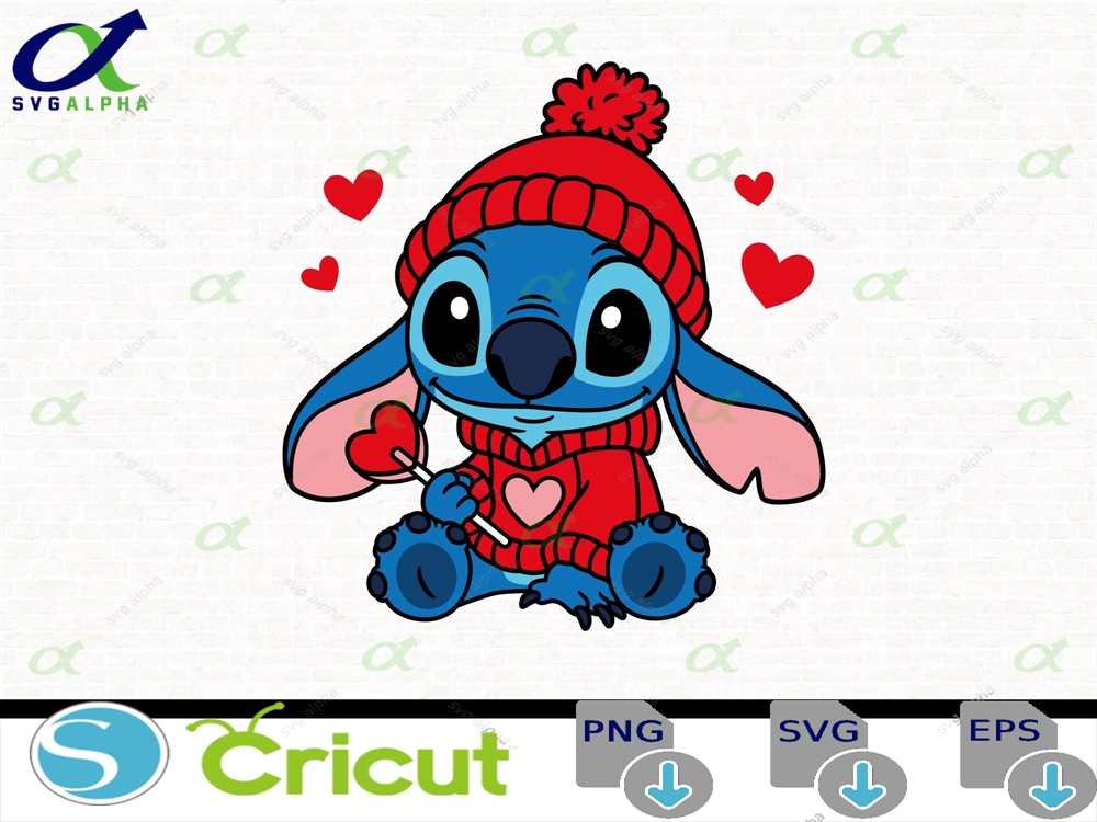 Stitch Love Svg Valentine S Day Cut Files For Cricut Png Instant Download Cod134