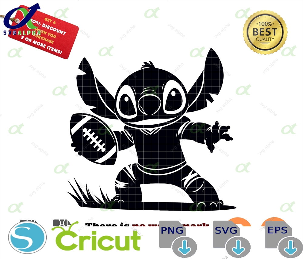 Stitch Playing Football Svg Png Sports Theme Digital Download