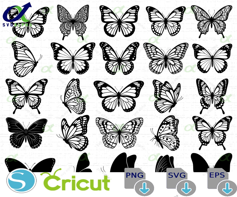 Butterfly Svg Bundle Spring Decor Monarch Garden Theme Cut Files Png Instant Download