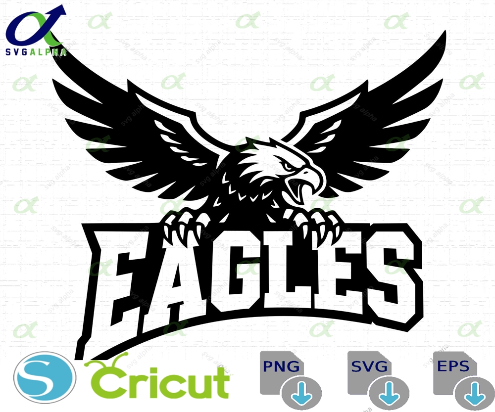 Eagles Svg Sports Split Mascot Graphic Game Day Philadelphia Tshirt Design Cut Files Png Instant Download