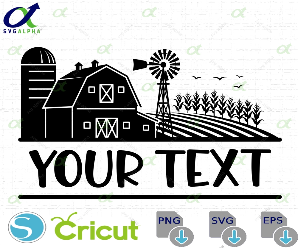 Farm Monogram Svg Tshirt Design Farmer Gift Farmhouse Decor Country Life Cut Files Png Instant Download