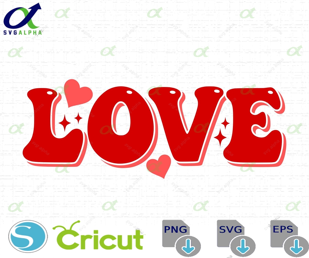 Love Svg Tshirt Design Valentine S Day Romantic Quote Typography Red Hearts Cut Files Png Instant Download