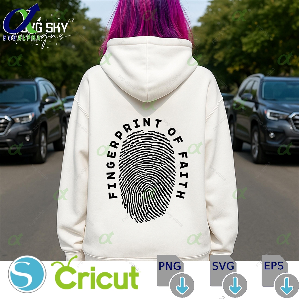 Fingerprint Of Faith Svg Png Christian Religious Bible Verse Jesus Shirt Touched By God