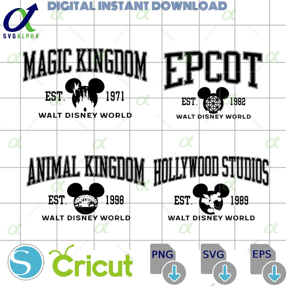 Animal Kingdom Disney Head Svg Bundle Mickey Magic Png Mouse Epcot Clipart For Cricut