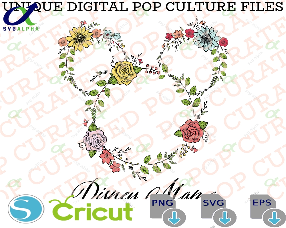 Bohemian Mama Flower Wreath Mickey Mouse Farmhouse Style Fixer Upper Shiplap Diy Family Trip Fall Weather Autumn Comfy Svg File Cricut