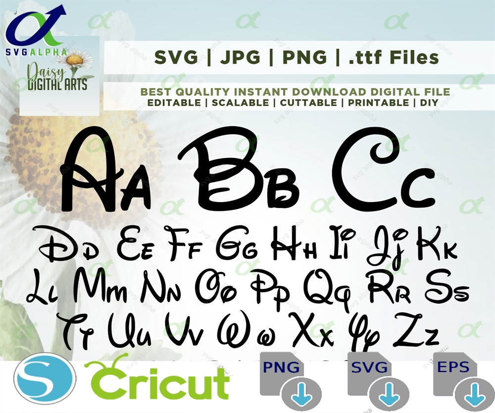 Cartoon Font Svg Mouse Alphabet Letters Customize Gift Vinyl Cut File Ttf Png Printable Design Files