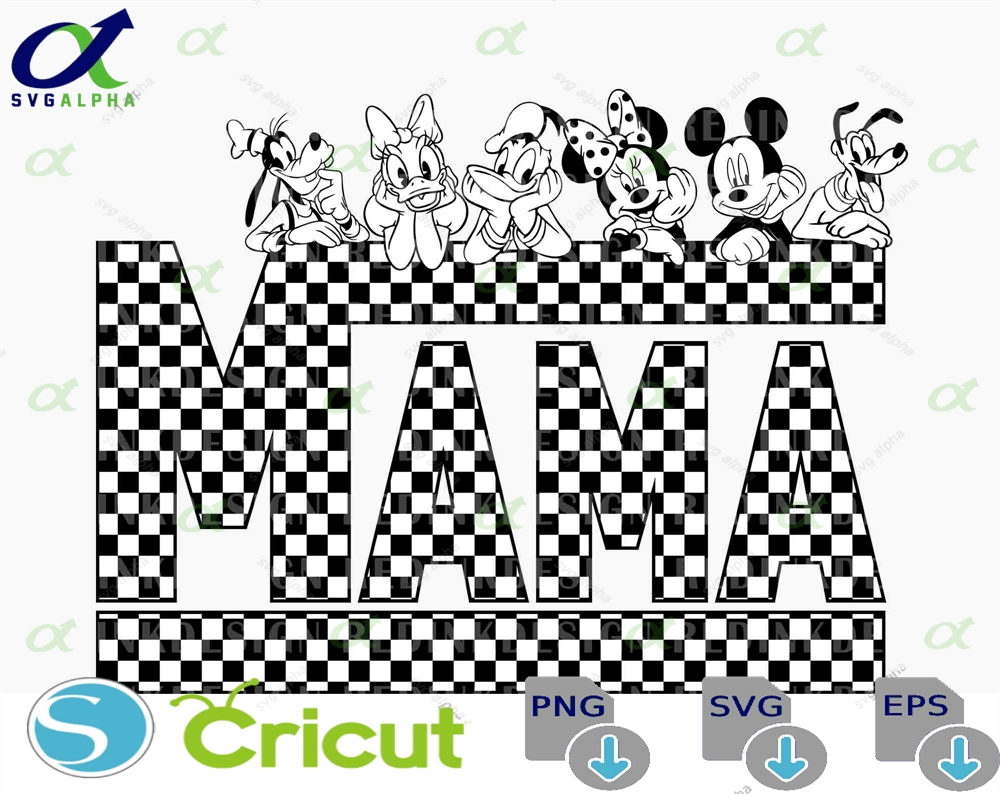 Checkered Mama Svg Mouse And Friends Retro Mother S Day Magical Gift For Mom Digital Download