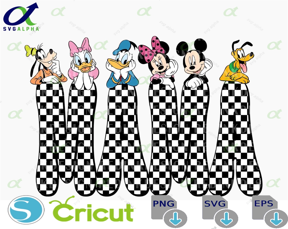 Checkered Mama Svg Mouse And Friends Sublimation Retro Mother S Day Gift For Mom