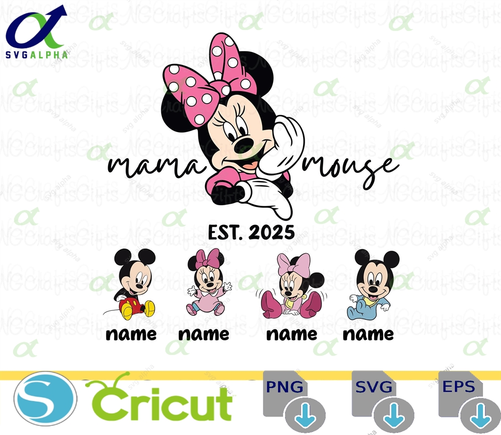 Custom Mama Mouse Cartoon Svg Png Dxf Instant Download