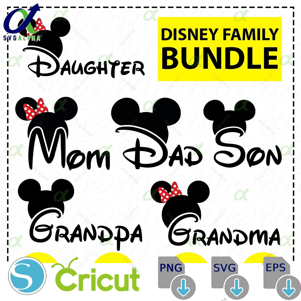 Disney Family Bundle Svg Mouse Png Mickey Dad Grandpa Son Minnie Mom Grandma Daughter Matching Trip