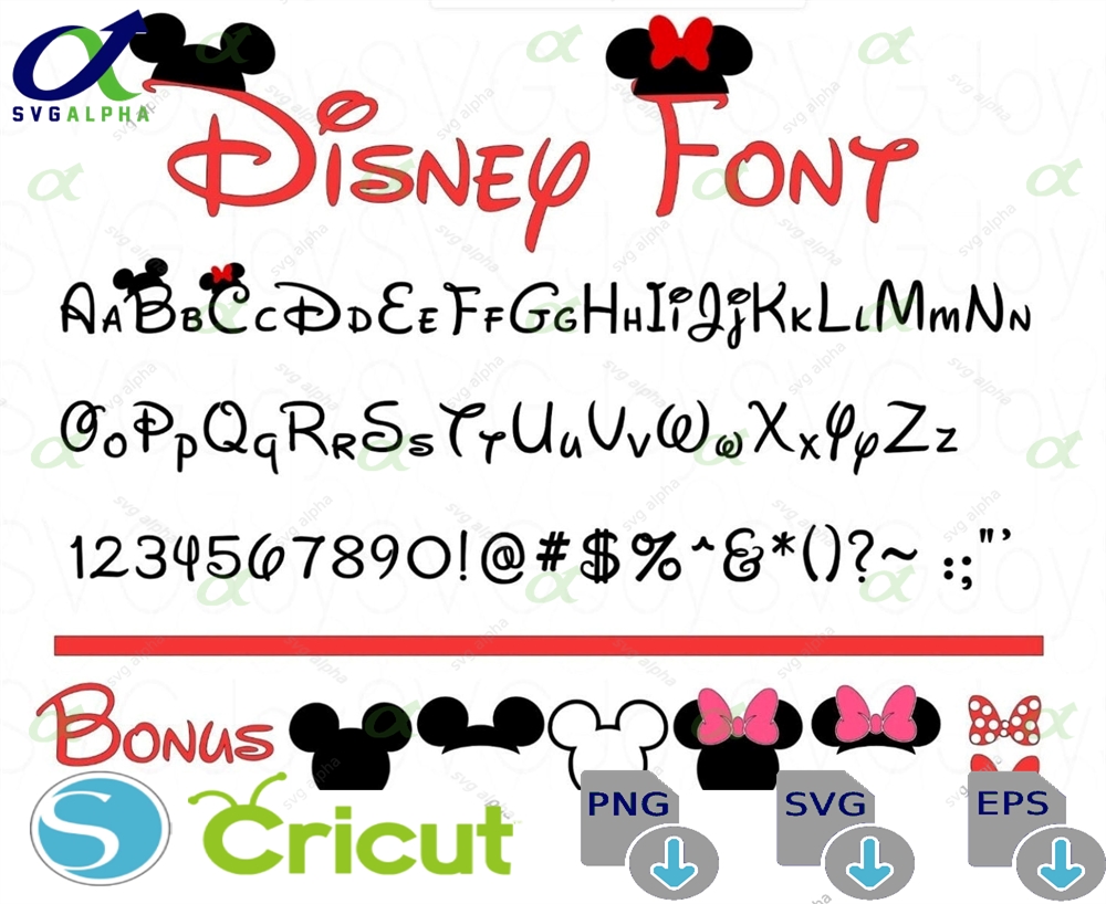 Disneyland Font Svg Mickey Mouse Tshirt World Birthday Outline Shirt Cricut Cut File