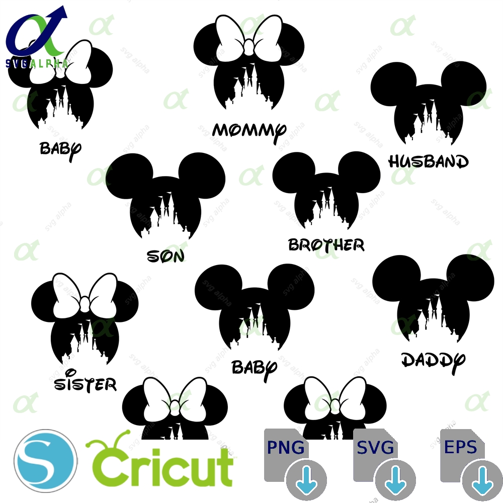 Family Vacation Svg Bundle Matching Castle Ear Clipart Mommy Daddy Baby Shirt Design Cricut Cut Files For Trip Shirts