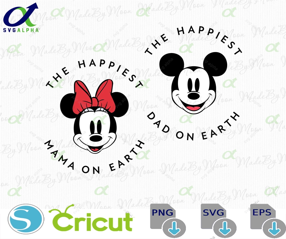 Happiest Dad Mama Mickey Friends Svg Family Trip Vacation And Png Files