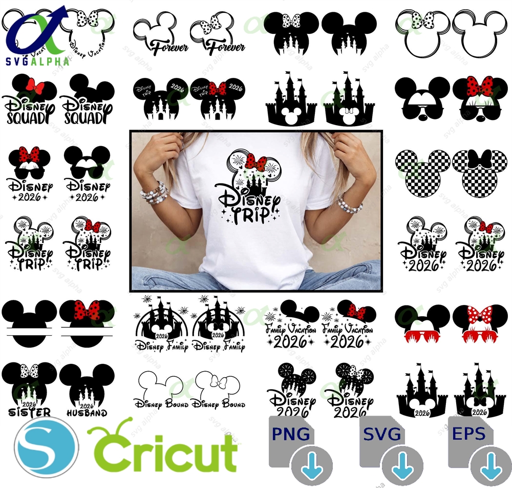 Magical Mouse Trip Family Vacation 2026 Svg Bundle Matching Shirts Png Digital Download