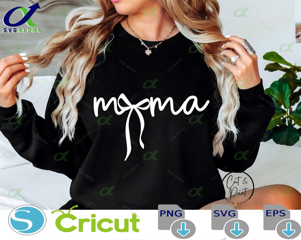 Mama Bow Svg Png Mother S Day Coquette Instant Download Dff Cricut Cut File Silhouette