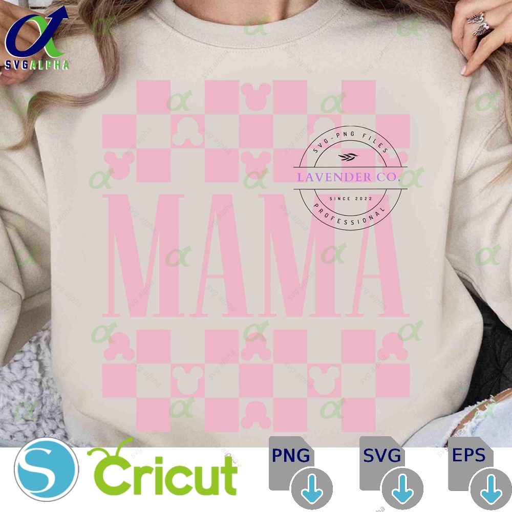 Mama Checkered Svg Mouse Shirt Family Vacation Trip Vacay Mode Mother S Day Mom Gift Digital Download
