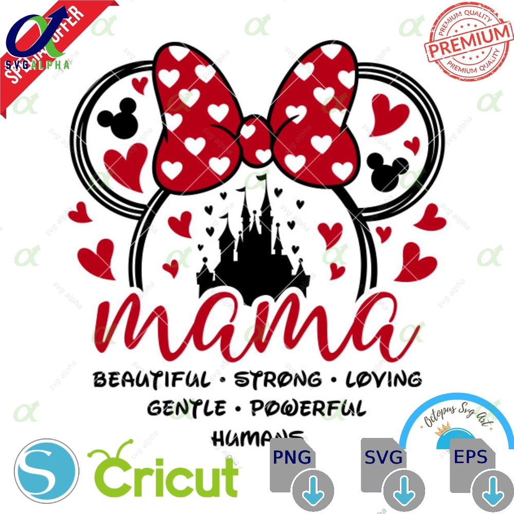 Mama Minnie Mouse Heart Svg Mom Life Cut File Digital Download