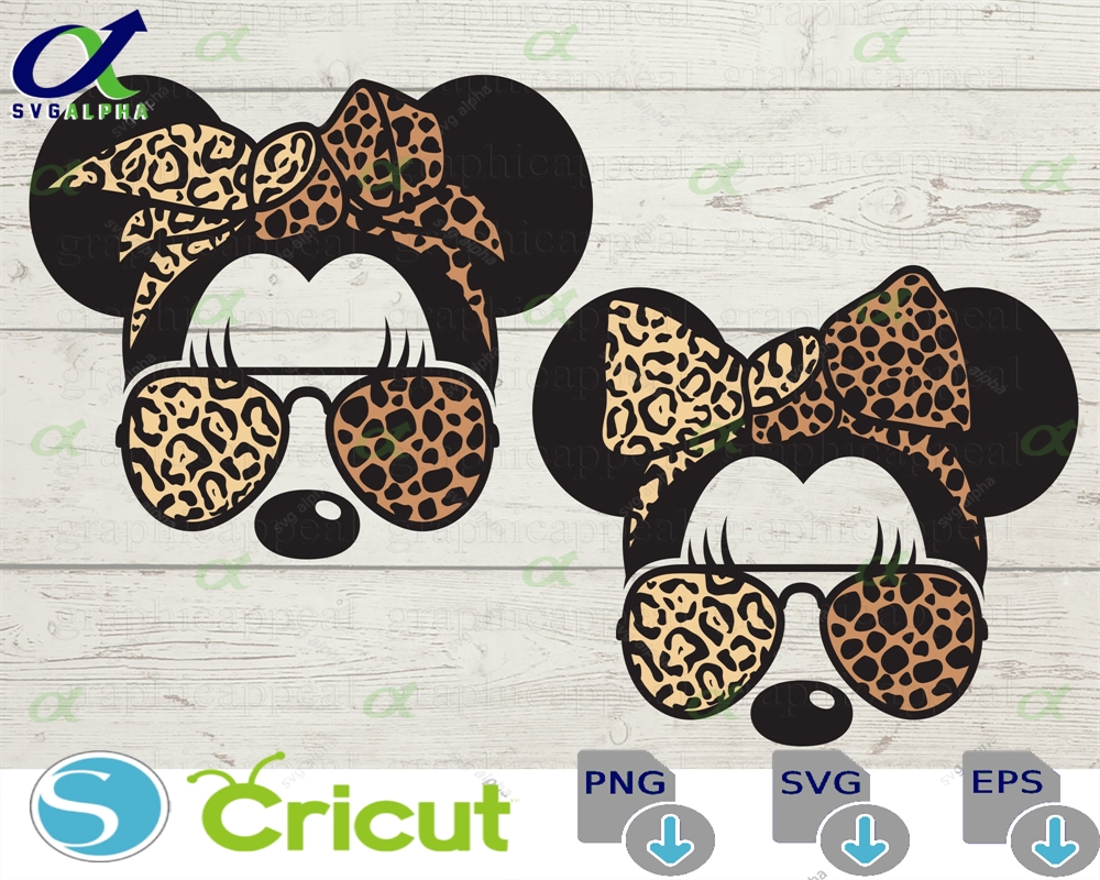 Mama Mouse Mini Leopard Print Svg Clipart Digital Download