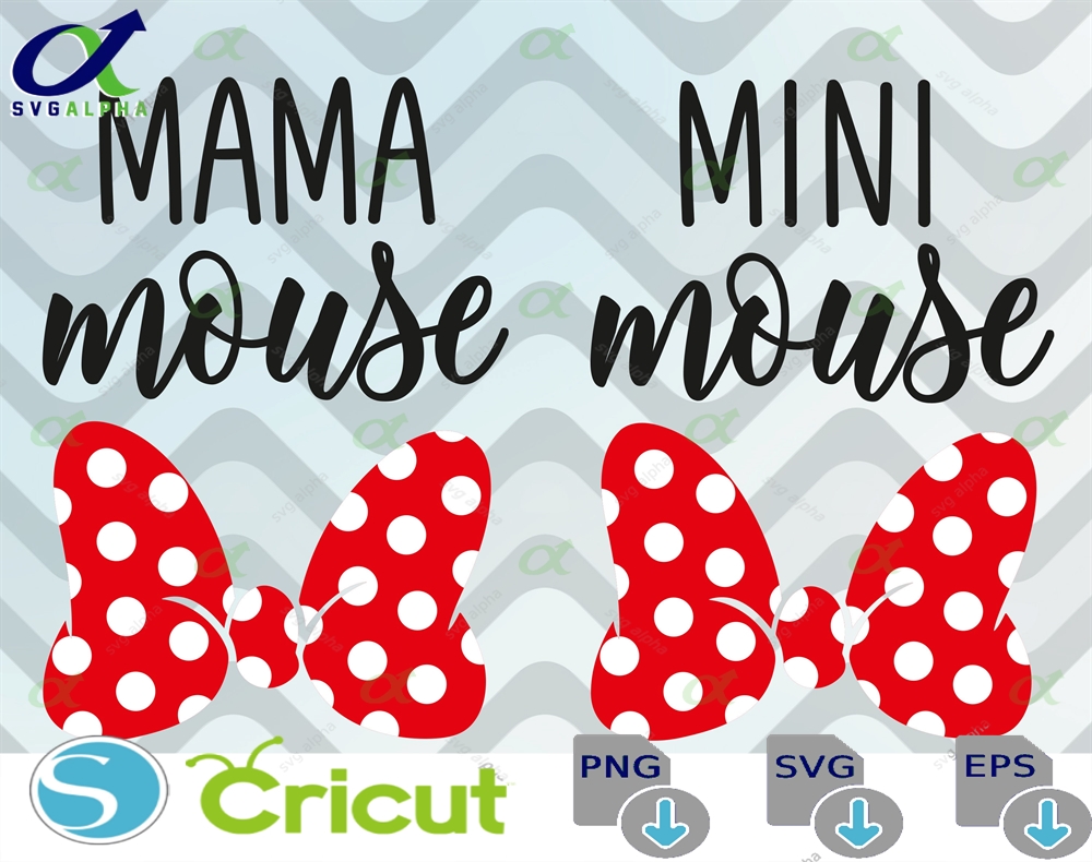 Mama Mouse Mini Svg Eps Cutting Files Duo Shirts Matching