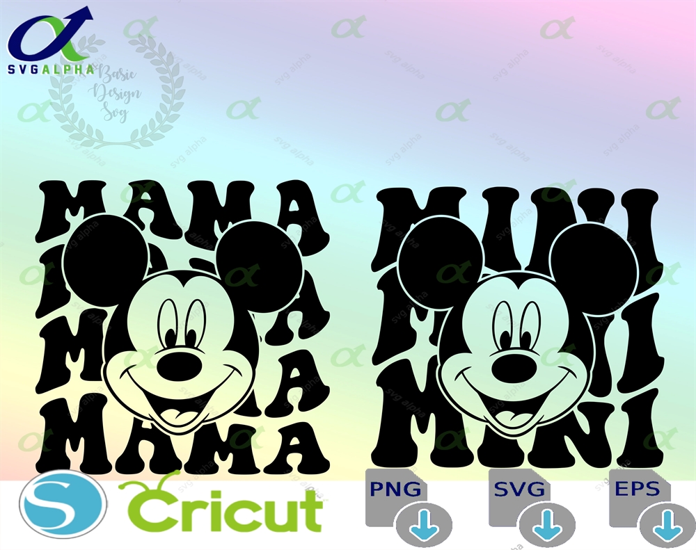 Mama Mouse Mini Svg Png Clipart Mickeyy Retro Vinyl Cut File Silhouette Printable Design
