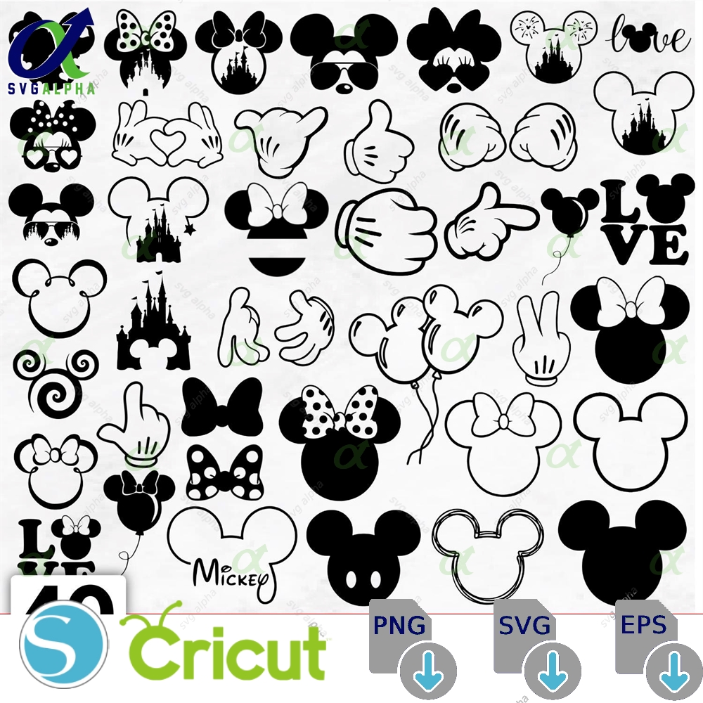 Mickey Mouse Svg Bundle Custom Name Birthday Tshirt Digital Download