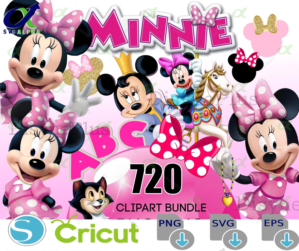 Minnie Png Clipart Svg Font Letters Digital Download For Birthday Or Crafts