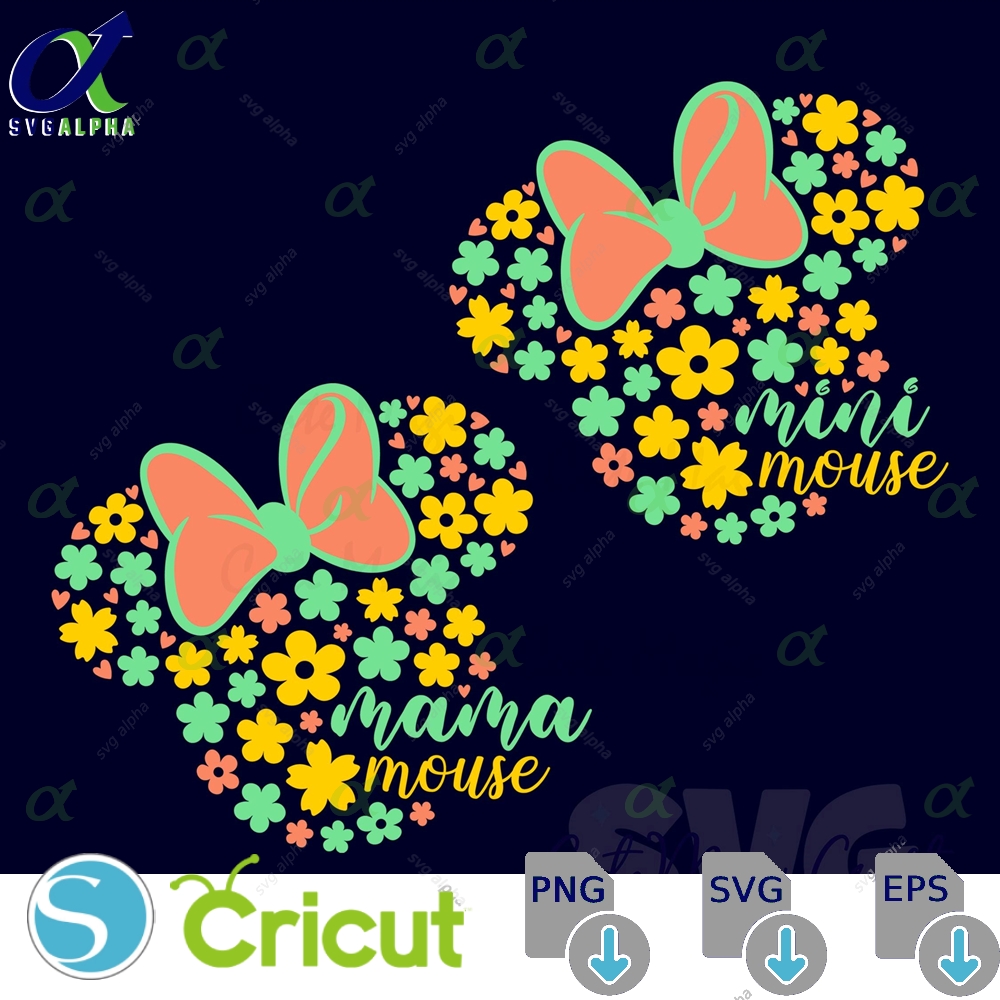 Mom Daughter Svg For Diy Crafters Mama Mini Mouse Matching Shirt Design Mothers Day Cut File Digital_download
