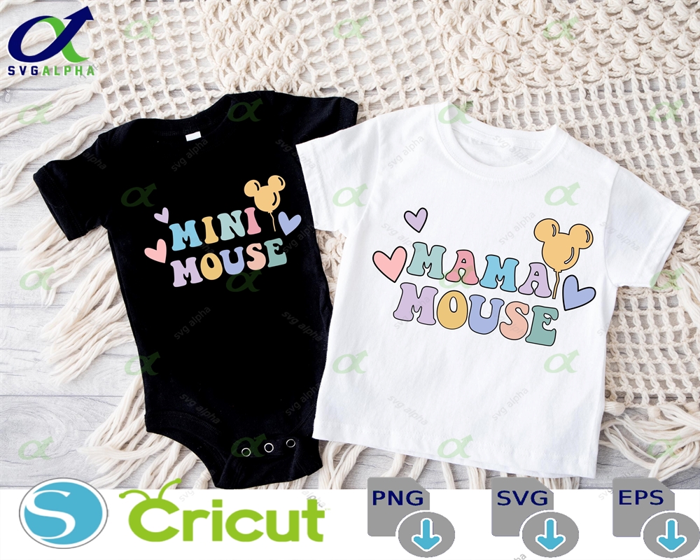 Mom Kid Vacation Svg Mama Mouse Png Mini Family Cricut Silhouette Customized Cut File Sublimation