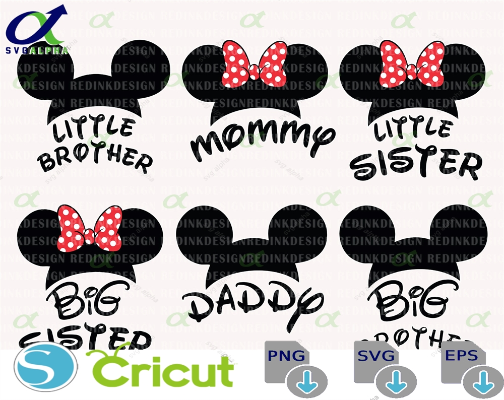 Mommy Daddy Sister Brother Mouse Ear Svg Family Trip Matching Shirt Vacay Mode Vacation Digital Download